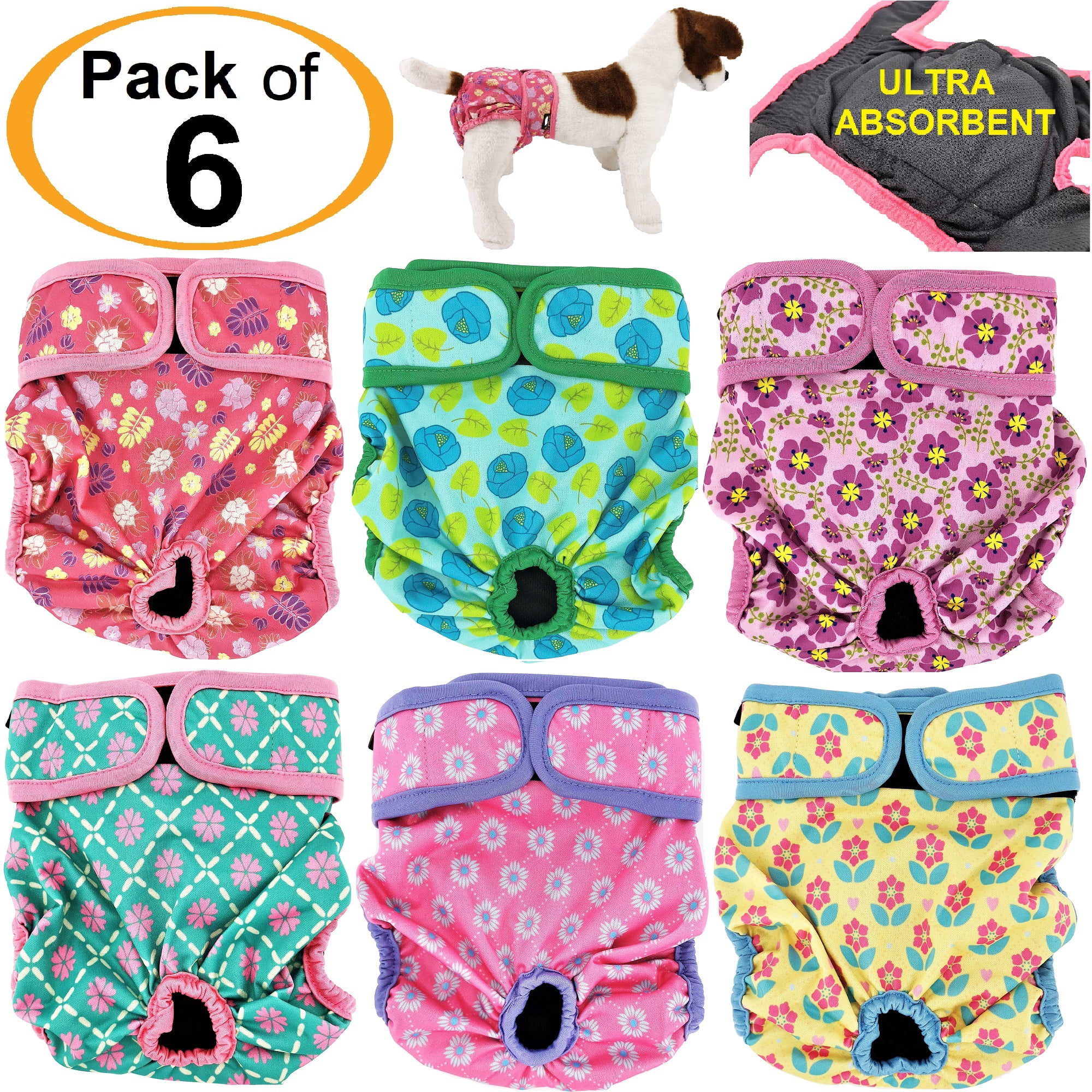 2pcs LEAK PROOF Cat Female Dog Diapers WATERPROOF Washable ABSORBENT Lined Pack 
