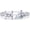 White, variant on 925 Sterling Silver 14K Yellow Gold Plating Cushion, Pear & Round Cut White Diamond Toi Et Moi Half-Eternity Engagement Wedding Ring For Women