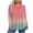 Hot Pink, variant on Womens Plus Size Gradient Ombre Long Sleeve Top Blue Flowy Tunic Blouse L to 4X Soft Casual,Size L