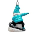 thumbnail image 6 of Snowboarding Gnome Glass Christmas Ornament, Winter Blue Aspen Tree Decor, 6 of 7