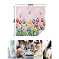 thumbnail image 4 of Easter Tulip Cloth Napkins Set of 4 Reusable Dinner Napkins, Colorful Flower Spring Butterfly Plant Pink Cocktail Napkin Washable Table Napkins for Wedding/Holiday Party/Baby Shower 20"x20", 4 of 7