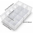 thumbnail image 5 of 2 Pack 15-Grid Clear Plastic Organizer Box with Adjustable Dividers – Craft Storage Container for Jewelry, Beads, Screws, Tackle, Washi Tape, Small Parts, 5 of 8