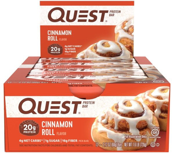 Quest Protein Bar Cinnamon Roll 20g Protein 12 Ct Walmart Com