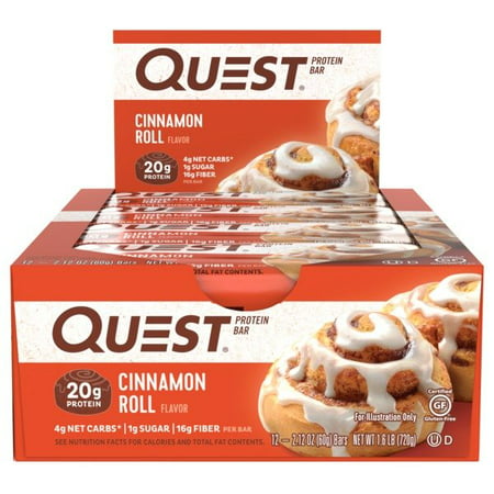 Quest Protein Bar, Cinnamon Roll, 20g Protein, 12