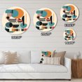 thumbnail image 4 of Designart "Contemplative Space Orange and Blue I" Minimalism Metal Round Art Living Room, 4 of 5