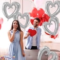 thumbnail image 2 of PMU Heart Shaped 24 Inch Open Center Mylar Balloon, Silver Pkg/10, 2 of 7