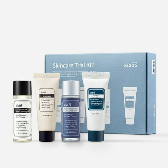 [DearKlairs] Skincare Trial Kits, 4 minis, cleansing oil, cleanser, toner, cream