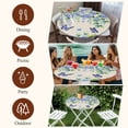 thumbnail image 7 of Purple Hydrangea Round Tablecloth, Fitted Table Cover with Elastic for 55"-60" Round Tables, Spring Eucalyptus Butterfly Rustic Burlap Table Cloth Outdoor Indoor Dinning Party Waterproof Tablecloths, 7 of 7