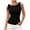 Black, variant on Women Square Neck Sleeveless Ruched Tie Front Crop Tops Casual Fashion Comfy Slim Tank Tops Solid Ruffled Tops, White XL