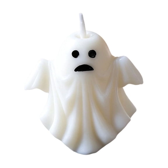 Halloween Ghost Shaped Candles Scented Soy Wax White Decor Candle for Party Home Table Centerpiece Haunted House Thanksgiving Fall Decorations