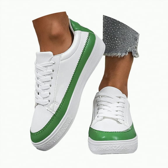 enyan Casual Women's Shoes Women's Slip On Sneaker Low Top Casual Walking Shoes Classic Comfort Flat Fashion Sneakers Green,Size 7