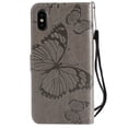 thumbnail image 3 of iPhone XS Max Wallet Case, Dteck Embossed Butterfly Magnetic Flip PU Leather Folio Stand Case Cover Built-in Card Slots & Money Pocket, with wrist Strap, For Apple iPhone XS Max, Gray, 3 of 8