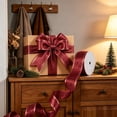 thumbnail image 4 of Christmas Wired Ribbon Roll, 354 Inch Holiday Ribbon for Gift Wrapping and Wreaths, Polyester with Metallic Edge, 1.5 Inch Wide - Red, 4 of 6