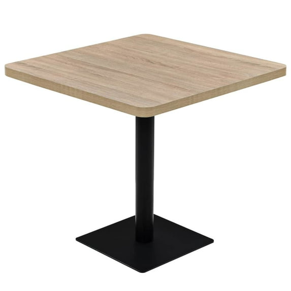 Inlife Bistro Table for Restaurant, Coffee Shop and Bar MDF and Steel Square 31.5"x31.5"x29.5" Oak Color