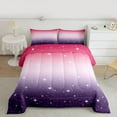 thumbnail image 2 of Castle Fairy Starry Sky Girl Boy 3 Pieces Queen Comforter Set,Universe Galaxy Ultra Soft Bedding Sets,Abstract Gradient Ombre Bedding Comforter Set Breathable,Breathable Home Decor,Reversible, 2 of 8