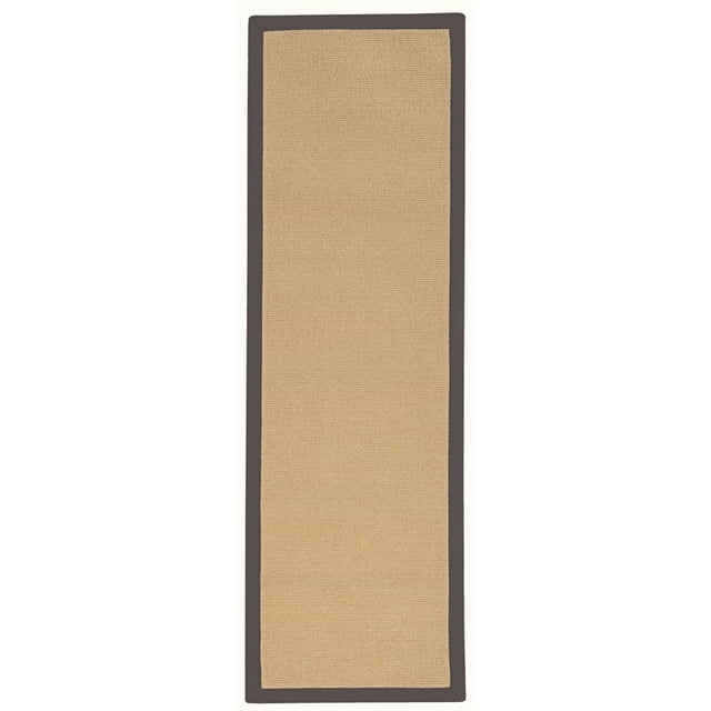 Linon Athena Machine Tufted Wool 2'6"x12' Rug in Sisal and Slate