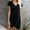 Black, variant on WHLBF Womens Plus Size Dress Fashion Short Sleeve Solid Casual V-Neck Mini Dress Black 10(XL)