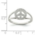 thumbnail image 3 of Sterling Silver Polished CZ Peace Sign Ring - Size 6, 3 of 3