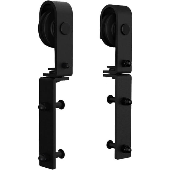 CCJH Bi-Folding Sliding Barn Door Hardware Kit Roller,Black Track J Shape Roller（Only Roller）