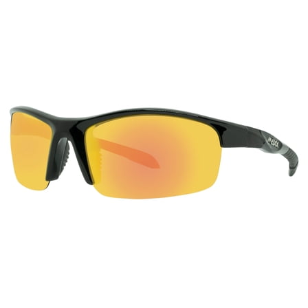 Maxx Switchback Orange Mirrored Smoke Polarized Lenses Black Frame Sports Sunglasses