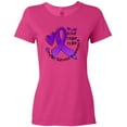 thumbnail image 3 of Inktastic Love, Care, Cure Cystic Fibrosis Awareness Purple Ribbon Women's T-Shirt, 3 of 5