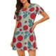 thumbnail image 1 of Fotbe Tomato Bata de Dormir para Mujer con Estampado, Camisón de Algodón de Manga Corta, Ropa de Dormir Casual, 1 of 6