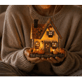 thumbnail image 2 of Halloween Fall Village Houses, Vintage Light-Up Pumpkins Cottage, Decorations Lamp Figurine, Handcrafted Glowing Pumpkin Ornament, LED Rustic Festive Decor Courtyard, Luminous Holiday Accent, 2 of 8