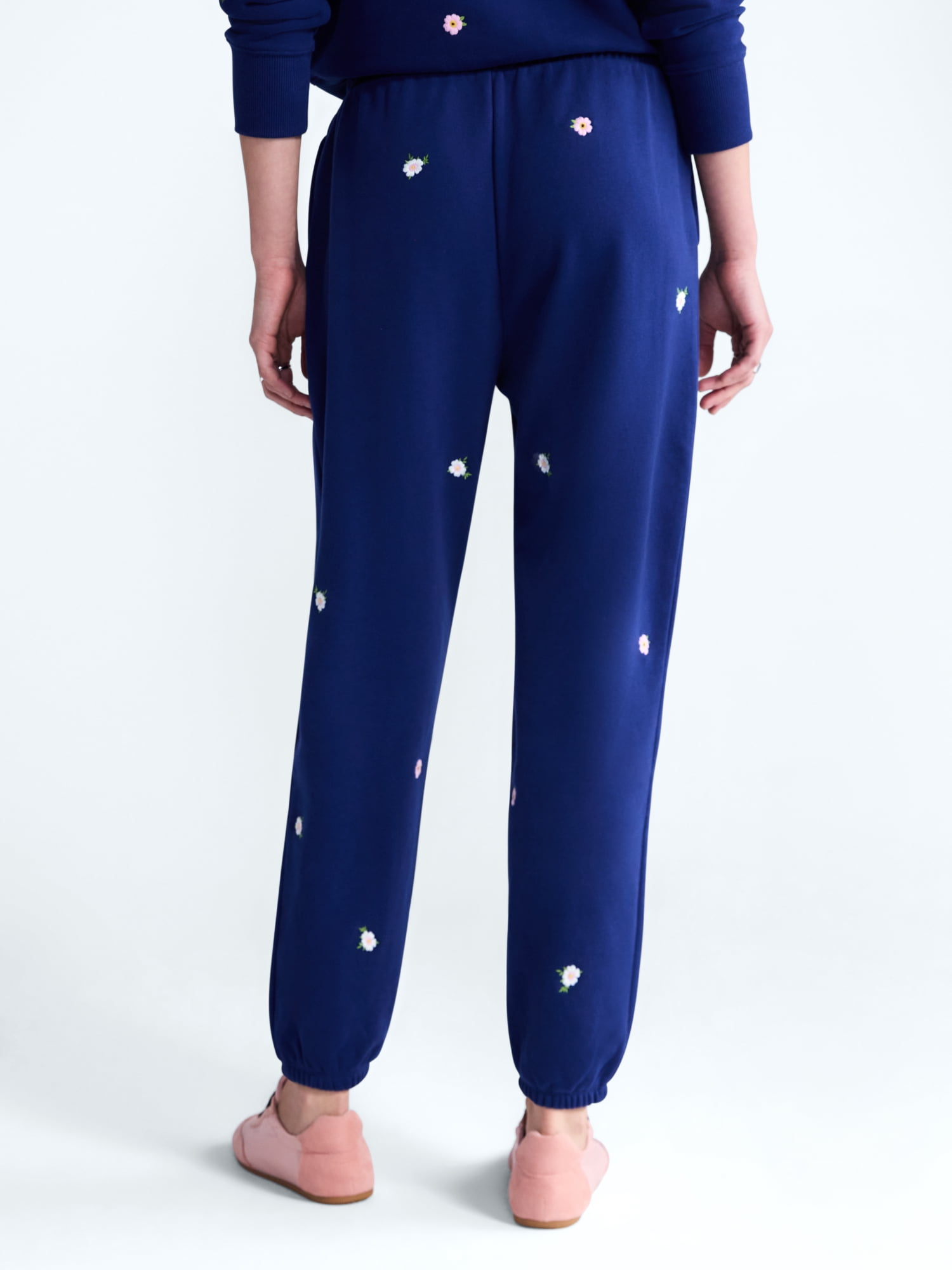 Free Assembly Women’s and Women’s Plus Embroidered Jogger Sweatpants, Sizes XS-4X