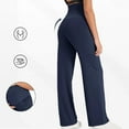 thumbnail image 5 of hengsof Maternity Pants Over The Belly Yoga Dress Work Pregnancy Pants Stretchy Lounge Wide Leg Trousers with Pockets, 5 of 5