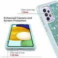 thumbnail image 5 of Circlemalls Case for Samsung Galaxy A13 4G, Tempered Glass Screen Protector, Drop Proof Phone Glitter Cover-Teal, 5 of 5