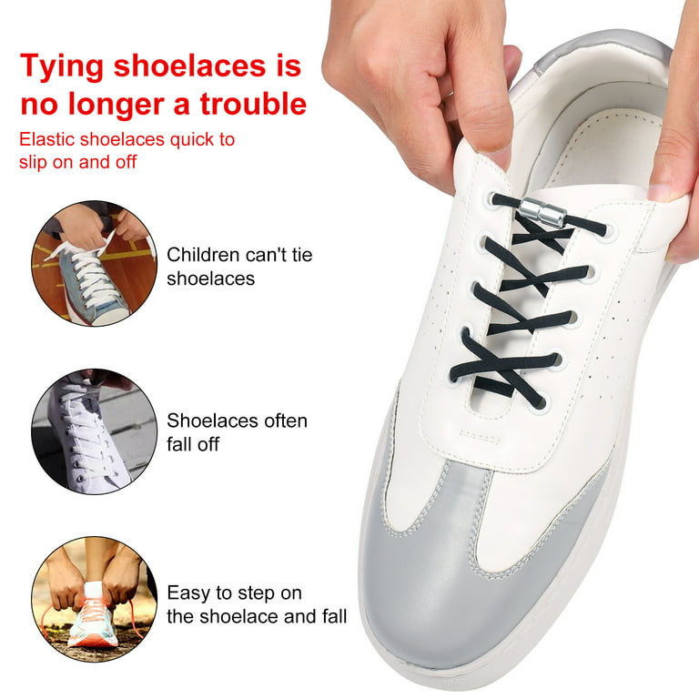 NO TIE Shoelaces Stretchy Elastic Laces Fit Any Shoes no Need to