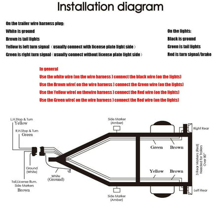 Trailer Light Wiring Diagram Tail Light Red Brown White from i5.walmartimages.com