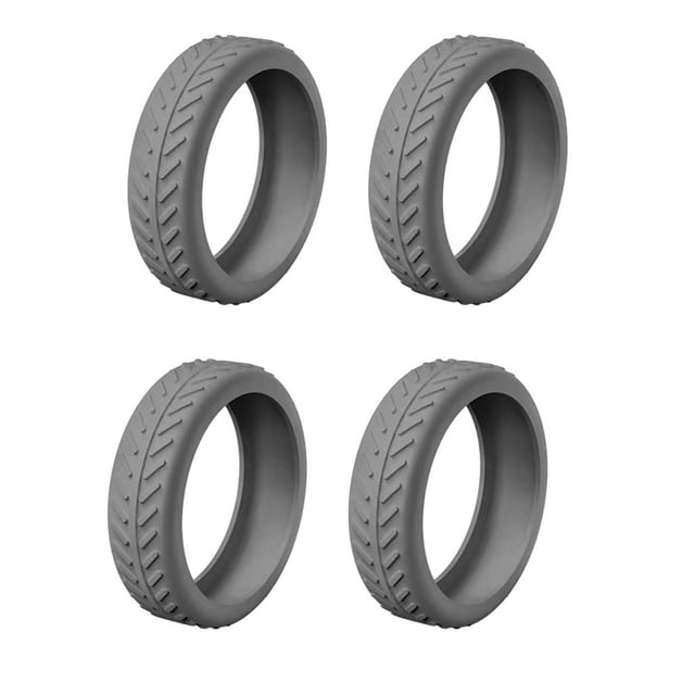 1/4/8 Pcs Housse en Silicone pour Roues de Valise, Housse de Protection pour Roues de Valise, Garde-Roues, Accessoires pour Bagage Cabine, Housse de Roues pour Réduire le Bruit, Gris, 4 Pcs