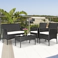 thumbnail image 2 of Gymax 4PCS Rattan Patio Conversation Set Outdoor Furniture Set Garden w/ Cushion, 2 of 8