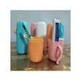 thumbnail image 3 of 1pc Multifunctional Cartoon Orange Color Portable Toothbrush Toothpaste Storage Container With Detachable Rinse Cup, 3 of 5