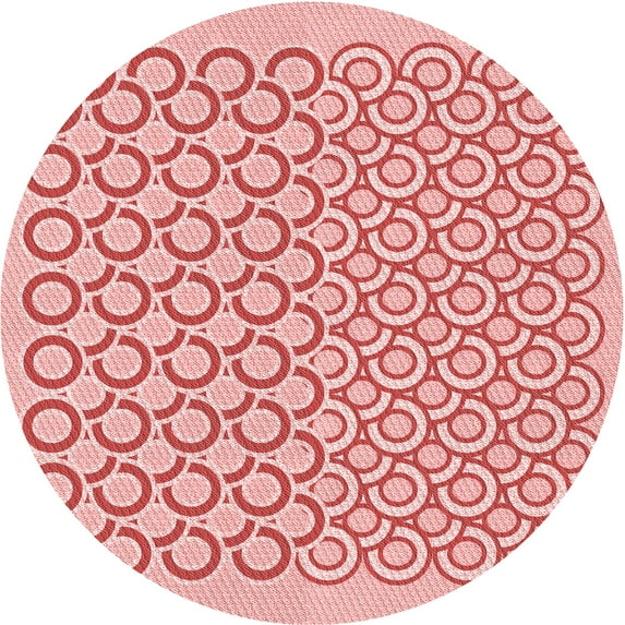Ahgly Company Machine Washable Indoor Square Transitional Deep Rose Pink Area Rugs, 3' Square