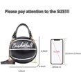 thumbnail image 3 of Ludlz Basketball Shaped Purse For Women Cross Body Handbag Girls Messenger Bag Tote Shoulder PU Leather Round Handbags, 3 of 5