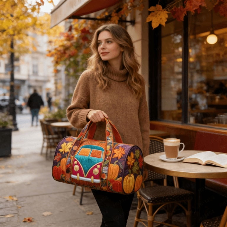 2026 Hippie Journey Quilted Duffel Bag Hippie Van Travel Duffel