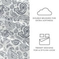 thumbnail image 5 of Noble Linens 4 Piece Pattern Microfiber Bed Sheets Set, Navy Coarse Paisley, King, 5 of 10