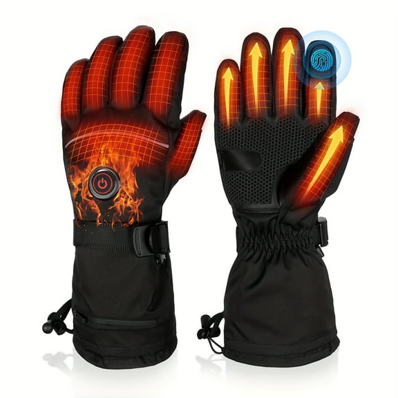 5V 6000mAh Rechargeable Heated Gloves for Men Women, Battery Heated Gloves