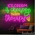 thumbnail image 5 of Handmadetneonsign Ice Cream Is Cheaper Than Theraphy Neon Sign, Ice Cream Wall Art Decor, Store Wall Decor 63189, 5 of 5