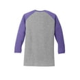 thumbnail image 6 of District Made Mens Perfect Tri 3/4 Sleeve Raglan-XS (Purple Frost/ Grey Frost), 6 of 6