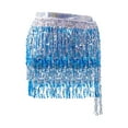 thumbnail image 3 of Sequin Fringe Skirt Shiny for Ballroom Festival Dancing Practice Performance and Blue, 3 of 8