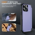 thumbnail image 5 of Dteck for iPhone 15 Pro Max Case with 2 Pack Screen Protector, Military Grade Shockproof Full Body Protection Phone Case with Card Holder Flip Kickstand for iPhone 15 Pro Max,Purple, 5 of 7