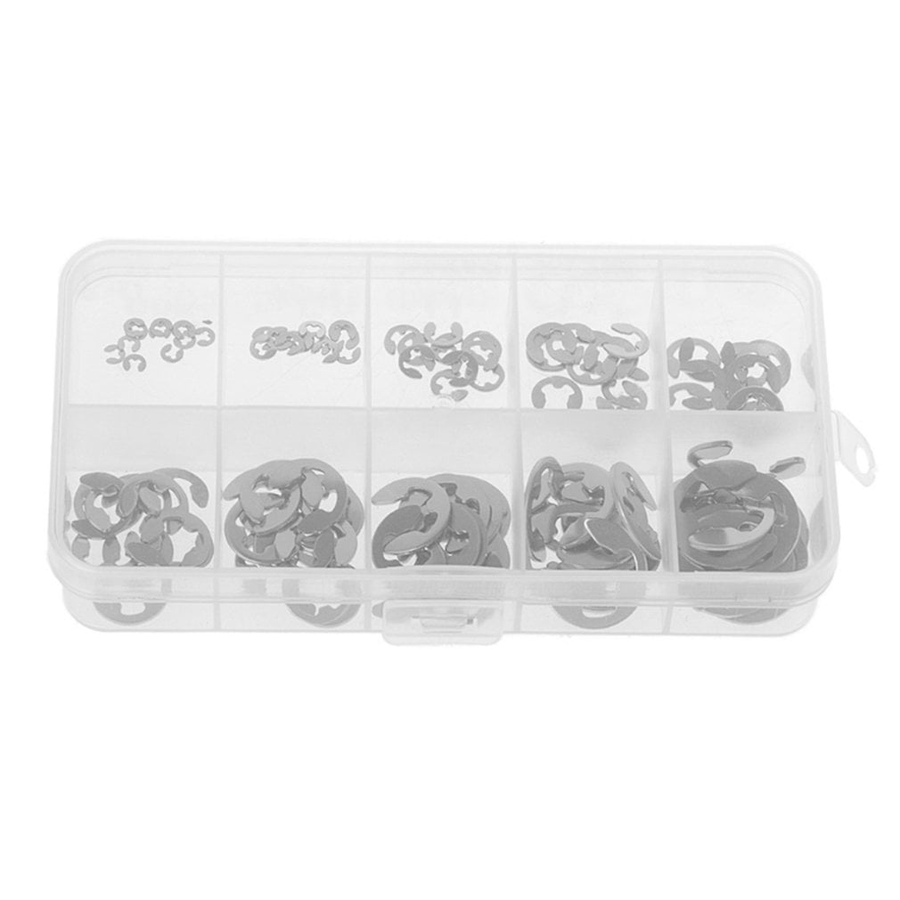 Details about   120 PCS 304 Stainless Steel Stainless Steel E Clip washer Assortment Kit Circlip 