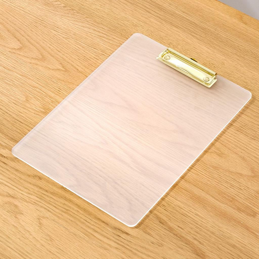 colaxi 2xPortable Clipboard A4 Multifunctional Stationery for Memo A4 Paper Notes Matte Gold