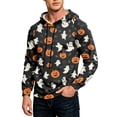 thumbnail image 3 of GrmtClth Hoodies for Men Halloween Cartoon Ghost Pumpkin Bat Witch All Over Print Athletic Hooded Tops Saffron 2XL, 3 of 8