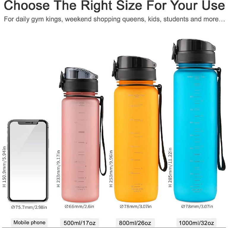 Generic 32 Oz Water Bottles for Travel Sports Running Black Water Bottles  with Filter for Men Water Jugs for Drinking BPA Free Leakproof Plastic  Reusable Workout Gym Water Bottle UAE