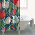 thumbnail image 4 of Pioneer Flower Floral Print Pattern Shower Curtain 36"x72" ,Bathroom Decorative Shower Curtains Set with 12 Hooks,Modern Waterproof Washable Shower Curtain, 4 of 6
