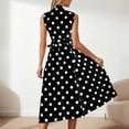 thumbnail image 6 of XIAOCHA Womens Polka Dot Midi Dress Flowy A Line Sleeveless V Neck Casual Party Dresses, 6 of 6